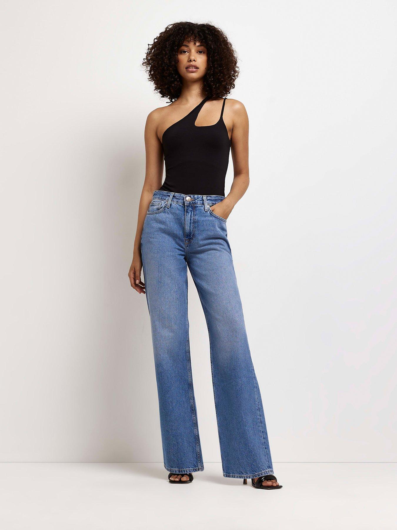 90s Long Straight Mid Rise Hunni Jean- Mid Denim