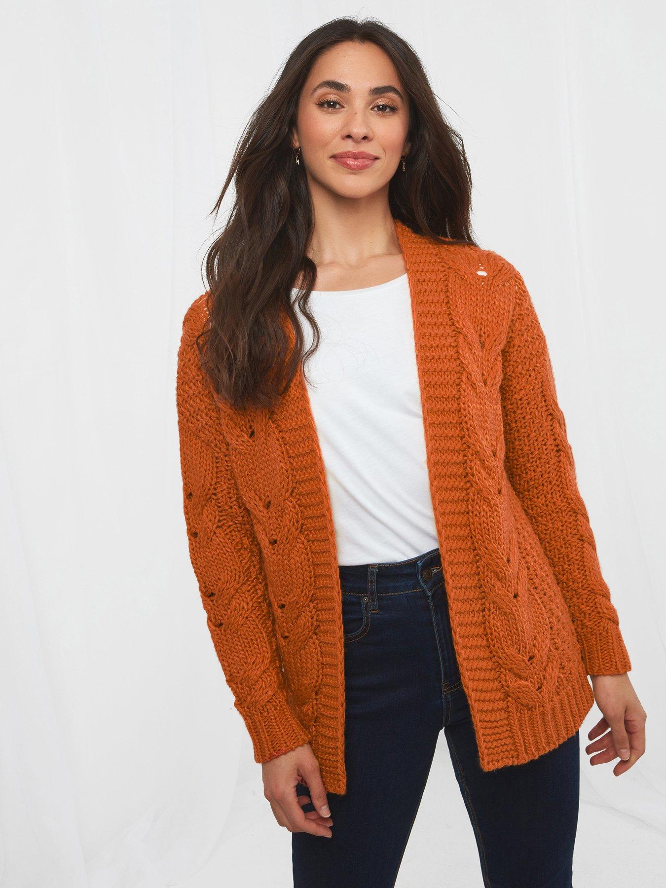 plus size burnt orange cardigan