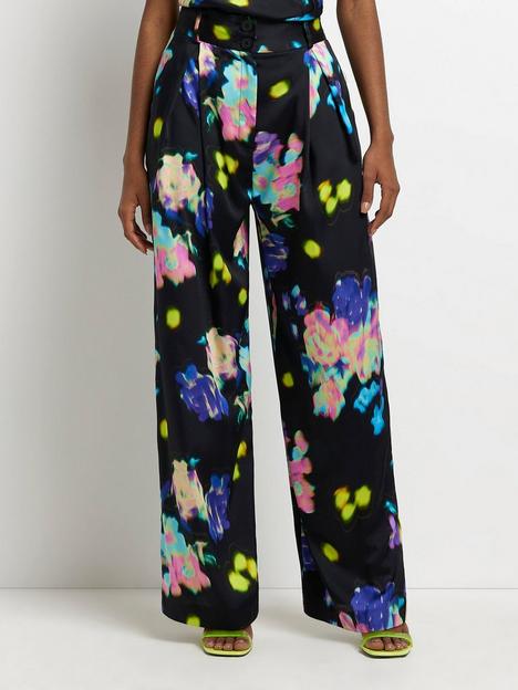 river-island-floral-pleated-wide-leg-trouser-black
