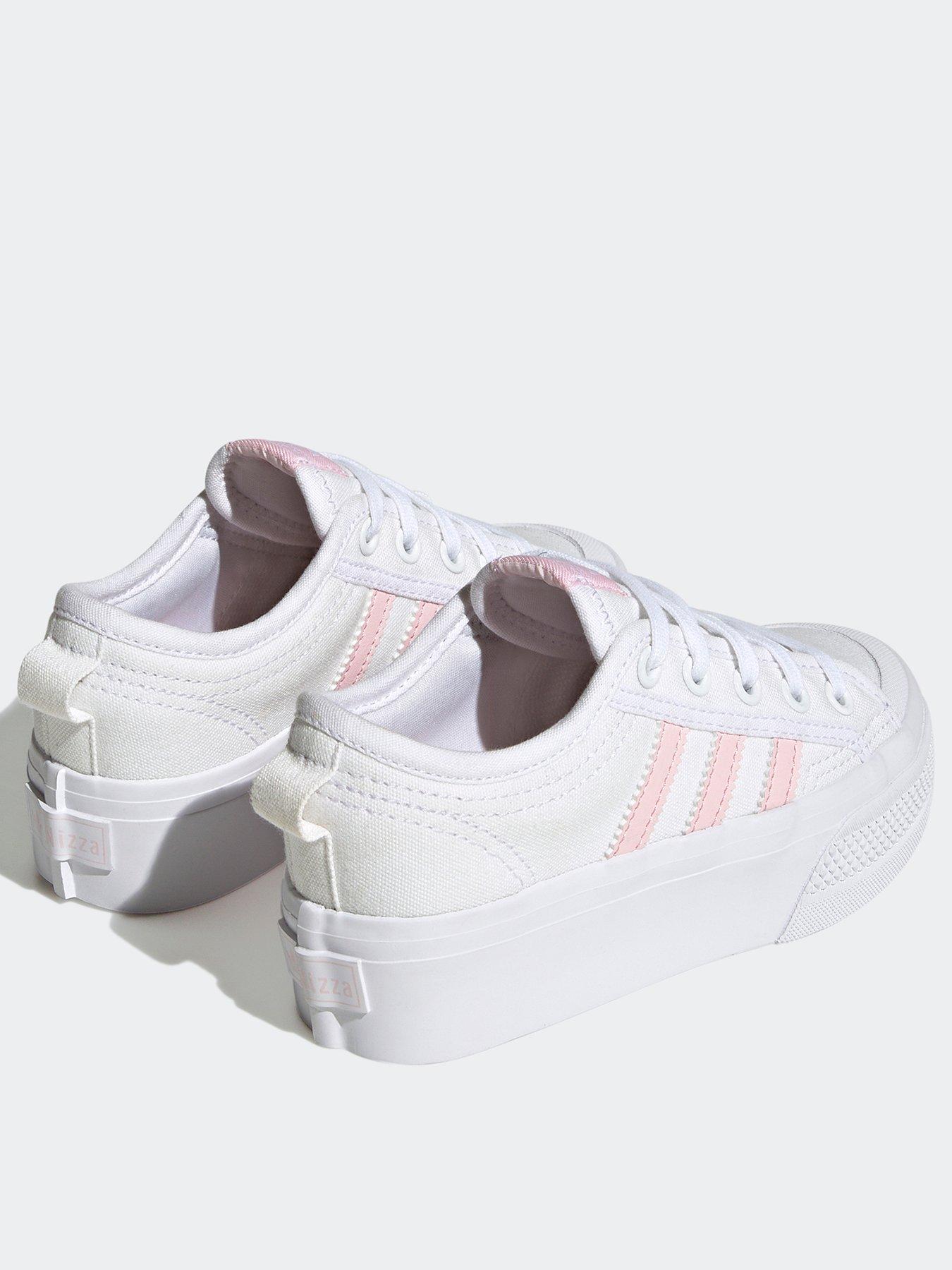 Adidas originals pink 2025 and white nizza trainers