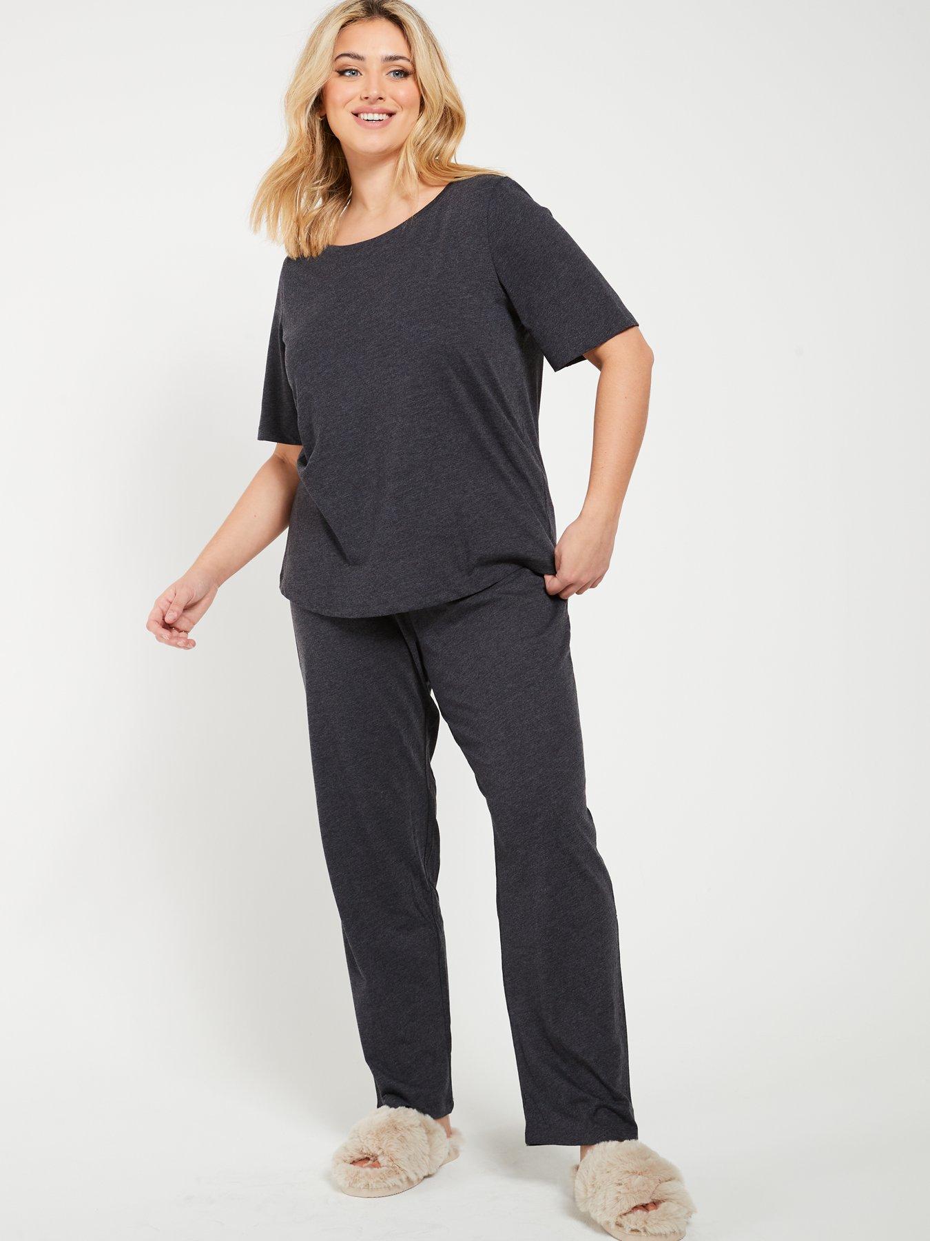 V by Very Off The Shoulder Slouchy Pyjamas - Black