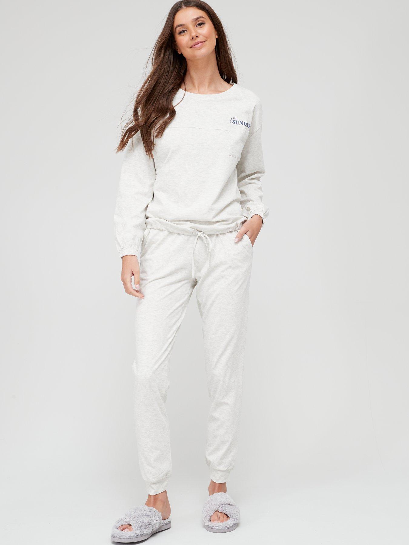 Tie Waist and Jogger Lightweight Loopback Set - Oatmeal