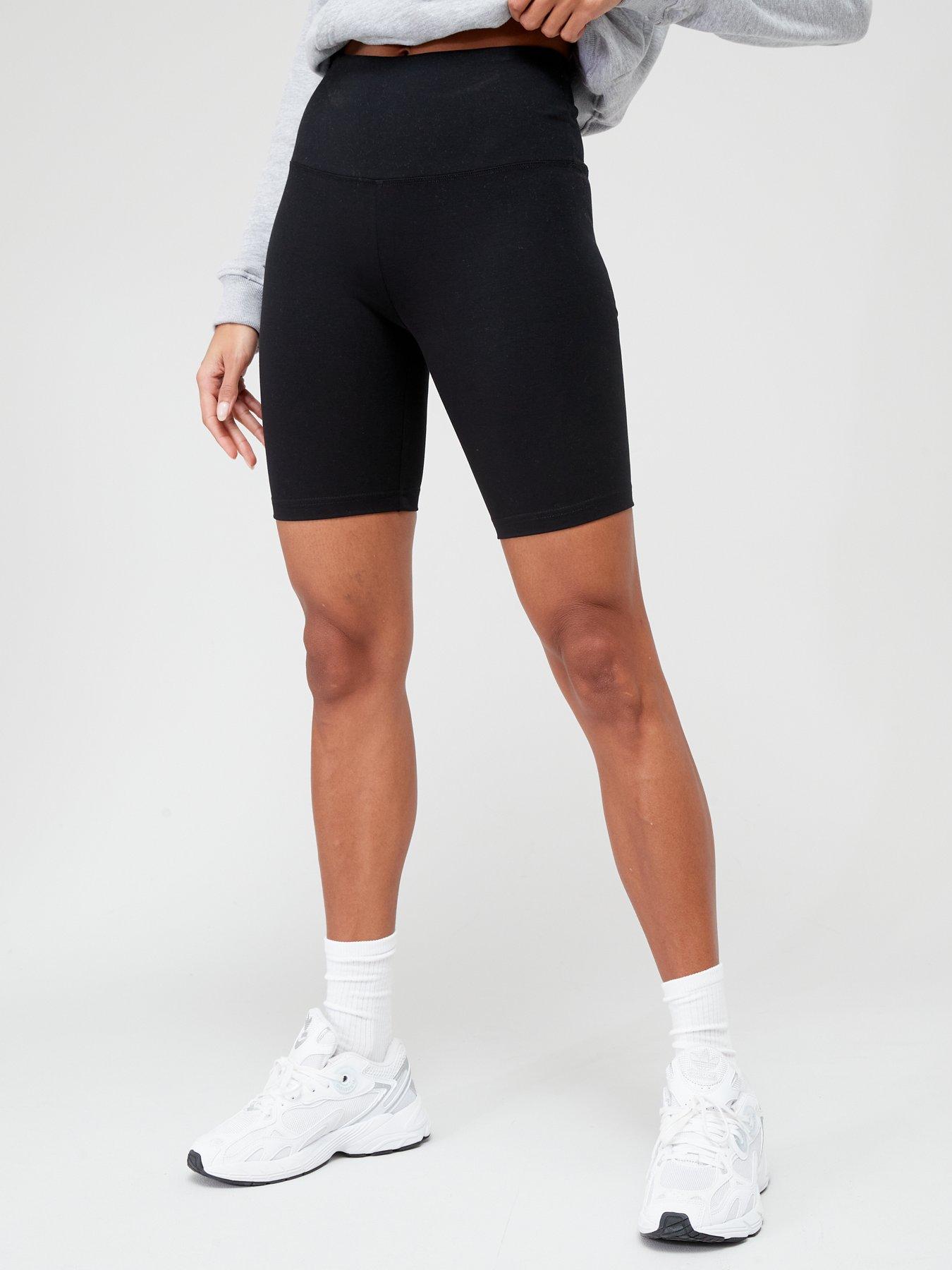 High Waist Organic Cotton Cycling Shorts - Black