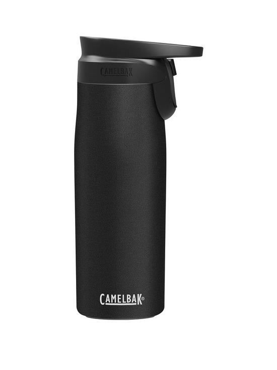 front image of camelbak-forge-flow-stainless-steel-600ml-vacuum-insulated-travel-mug-black