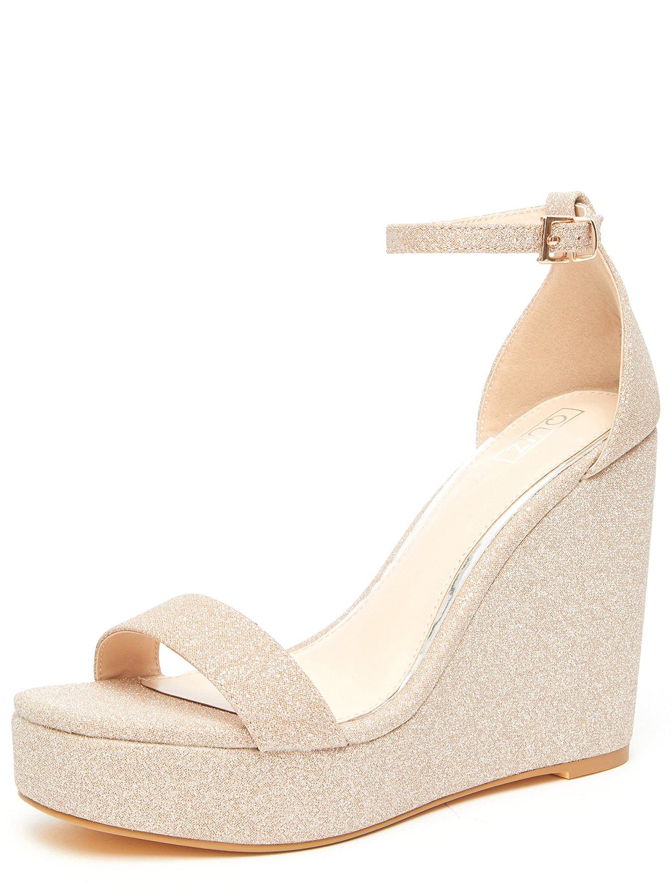 Quiz silver diamante on sale wedges