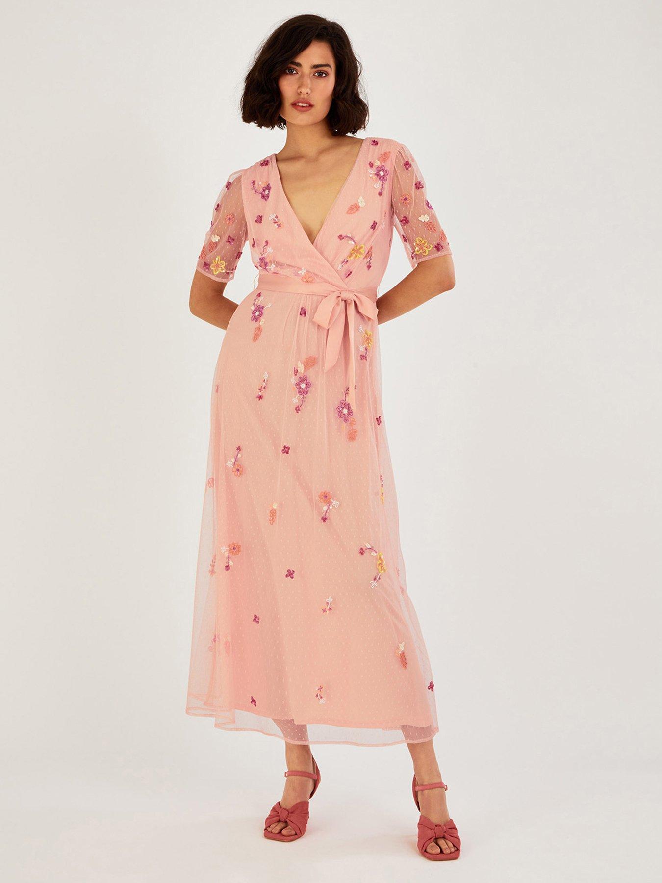 Monsoon apple hot sale embellished midi dress