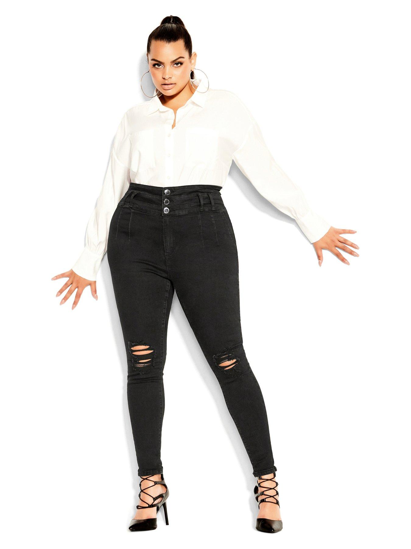 black ripped jeans womens