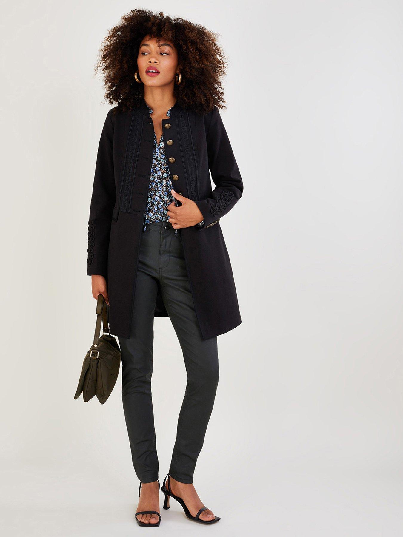 Black structured clearance coat