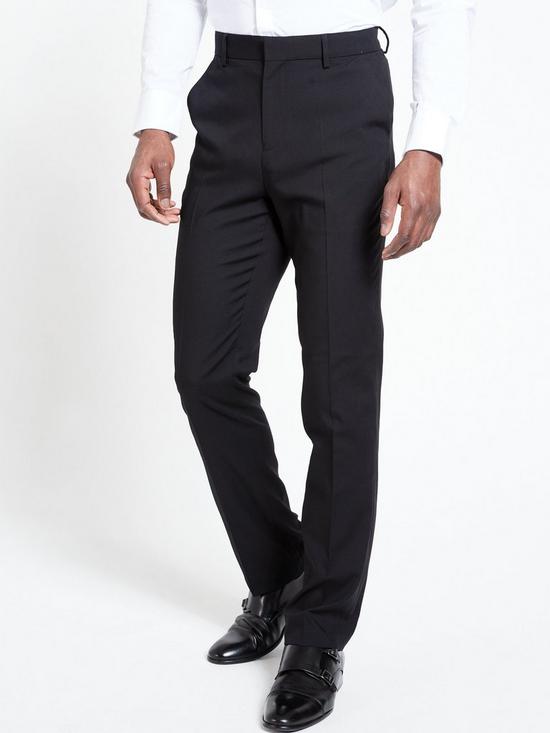 front image of everyday-regular-suit-trousers-black