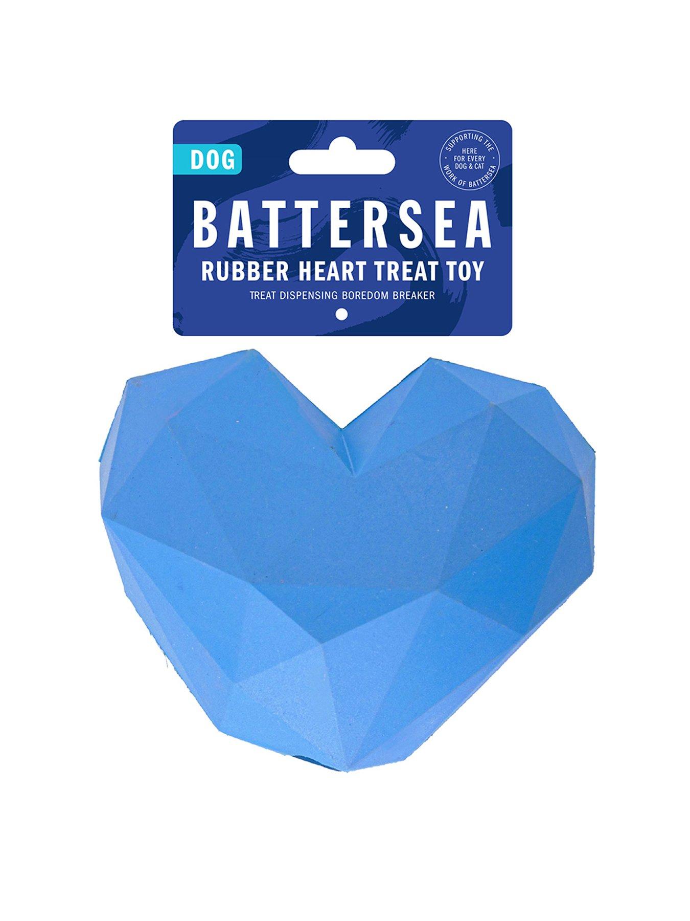 Product photograph of Rosewood X Battersea Battersea Rubber Heart Treat Toy from very.co.uk