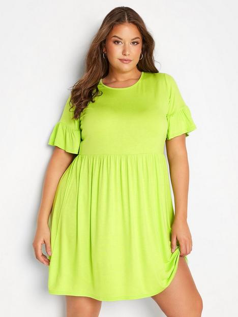 yours-smock-tunic-dress-lime
