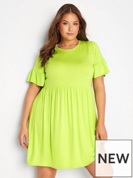 yours-smock-tunic-dress-lime