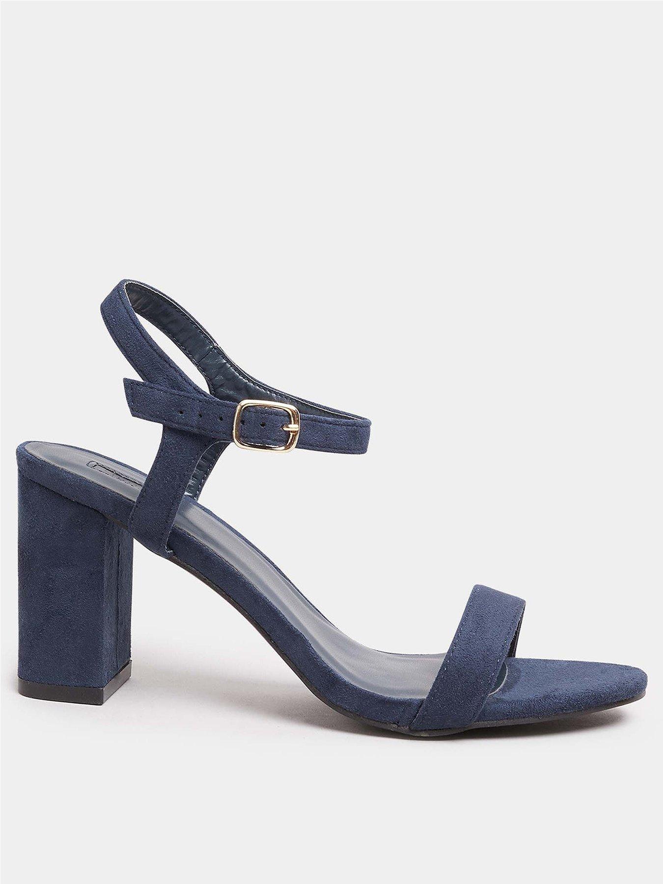 Navy blue sale heeled sandals uk