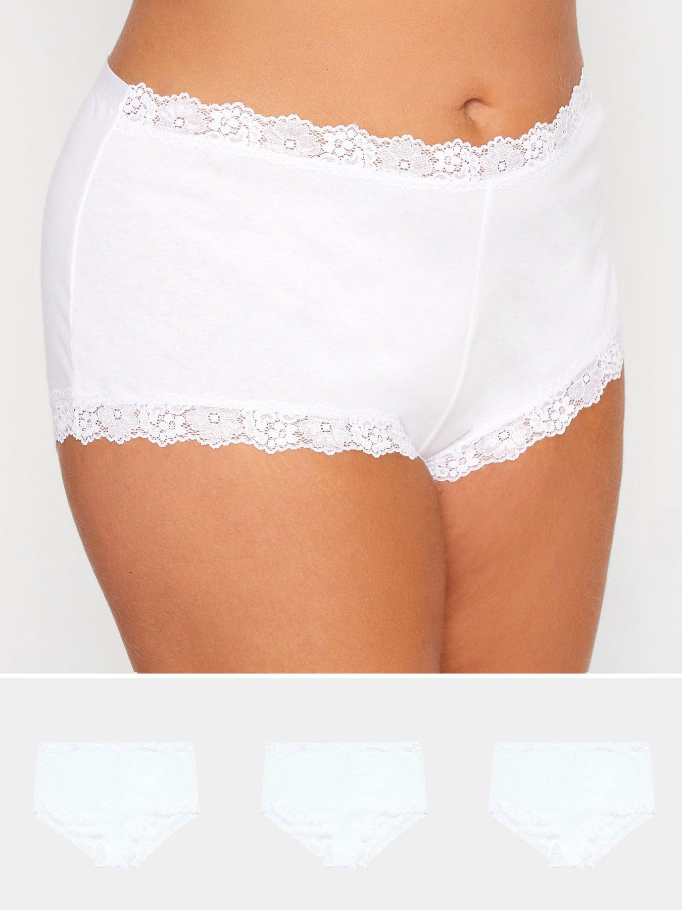 Image 1 of 1 of Yours 4pk Lace Trim Shorts White