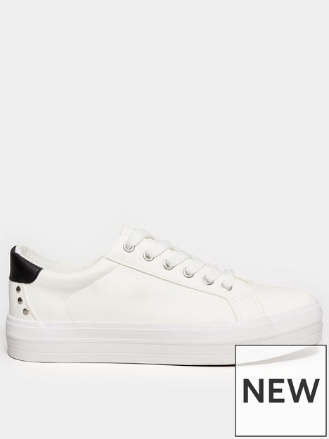 yours-extra-wide-fit-studded-detail-trainer-white