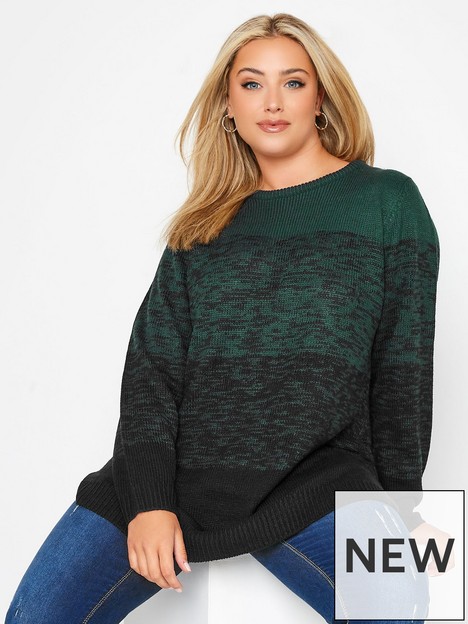 yours-colour-block-jumper--nbspgreen