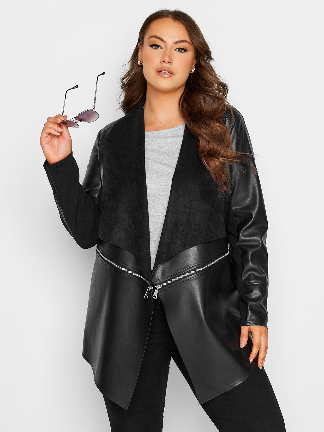 Long black outlet waterfall jacket