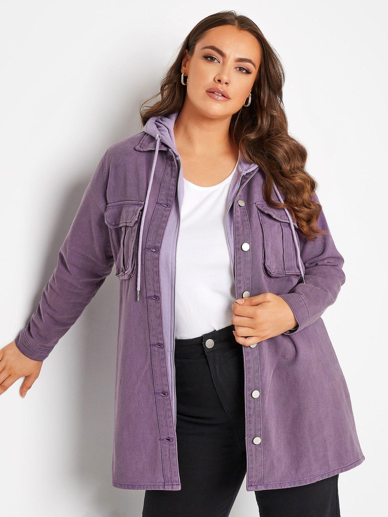 Plus size longline hot sale denim jacket