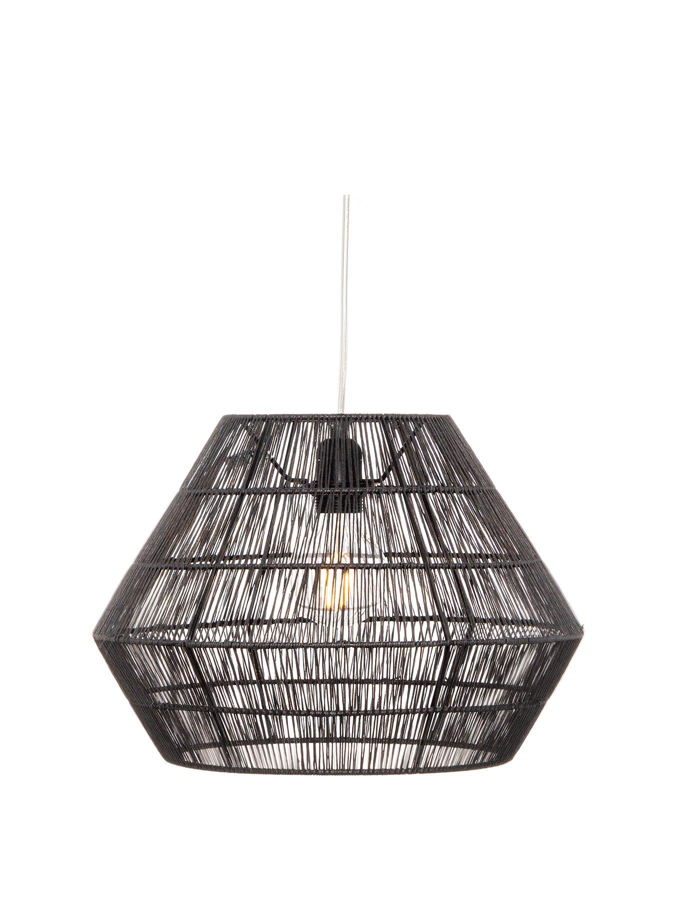 Product photograph of Very Home Colm Black String Easy Fit Pendant from very.co.uk