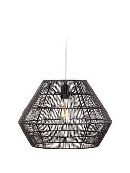 Product photograph of Very Home Colm Black String Easy Fit Pendant from very.co.uk