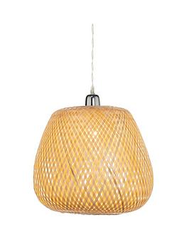 Product photograph of Very Home Briar Bamboo Easy Fit Pendant from very.co.uk