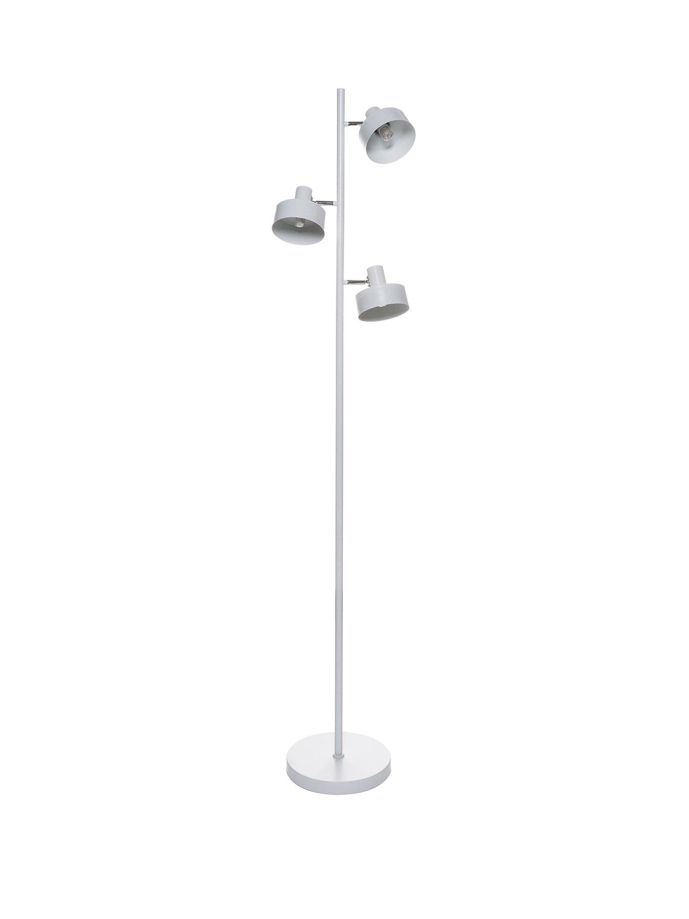 Product photograph of Tora 3 Light Floor Lamp - White from very.co.uk