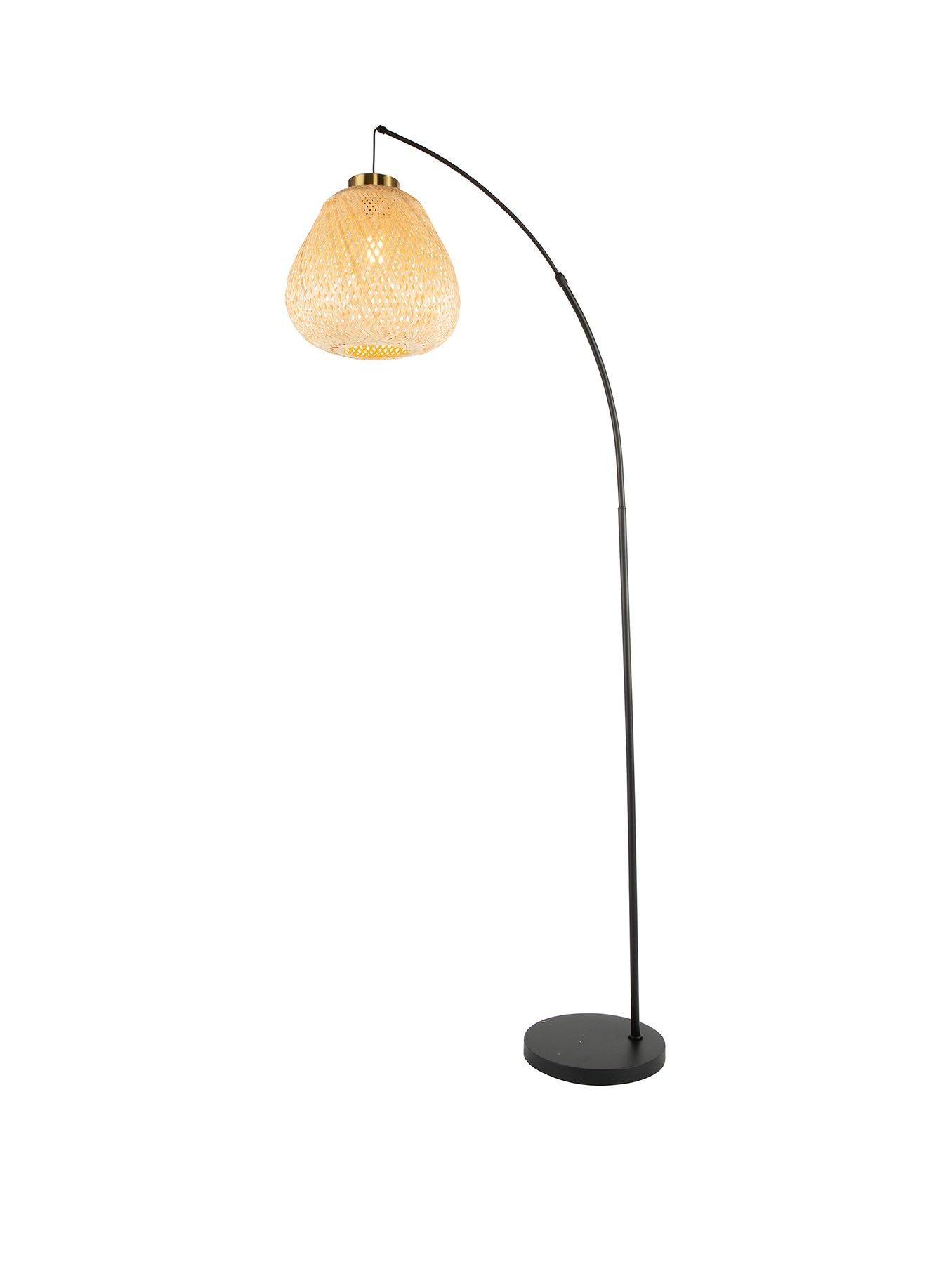 Product photograph of Briar Bamboo Arc Floor Lamp from very.co.uk