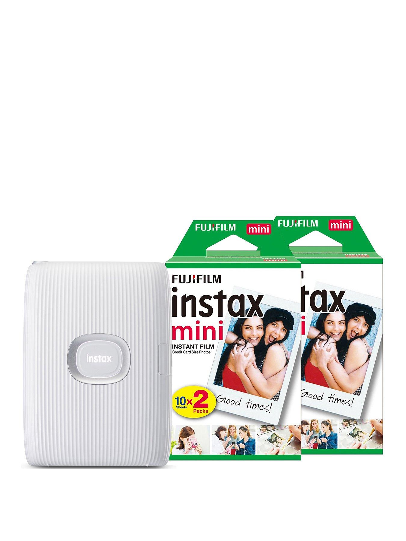 Fujifilm Instax Mini Link 2 Instant Smartphone Printer (Clay White) and  Fujifilm Instax Mini Twin Film Pack (40 Exposures) Bundle