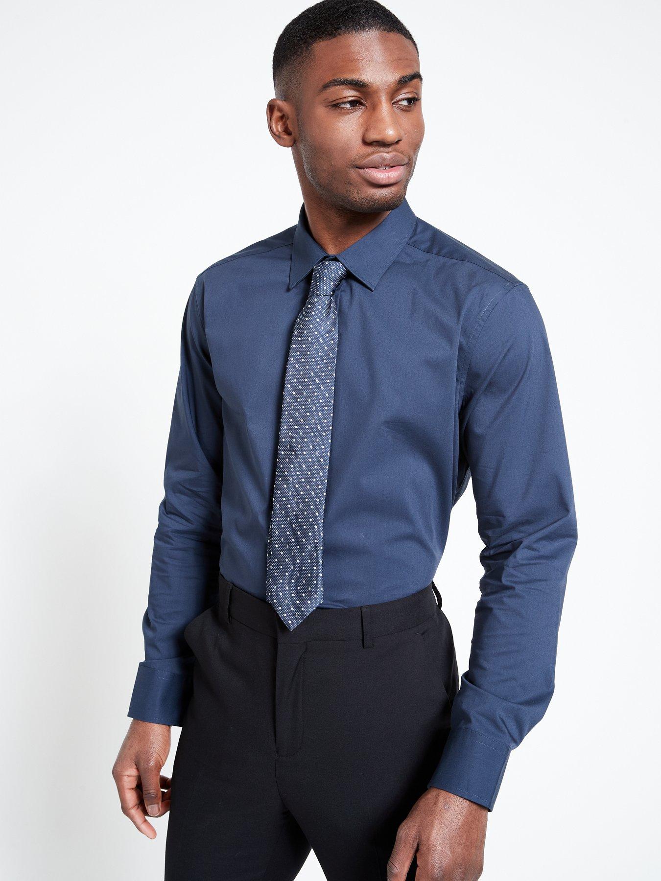 Everyday Long Sleeve Easy Care Smart Shirt Navy
