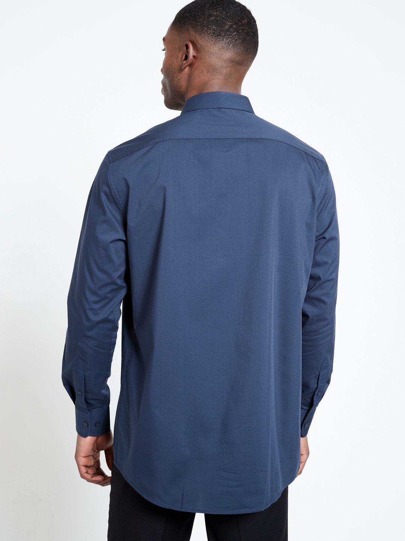 Image 2 of 6 of Everyday Long Sleeve Easy Care Smart Shirt - Navy