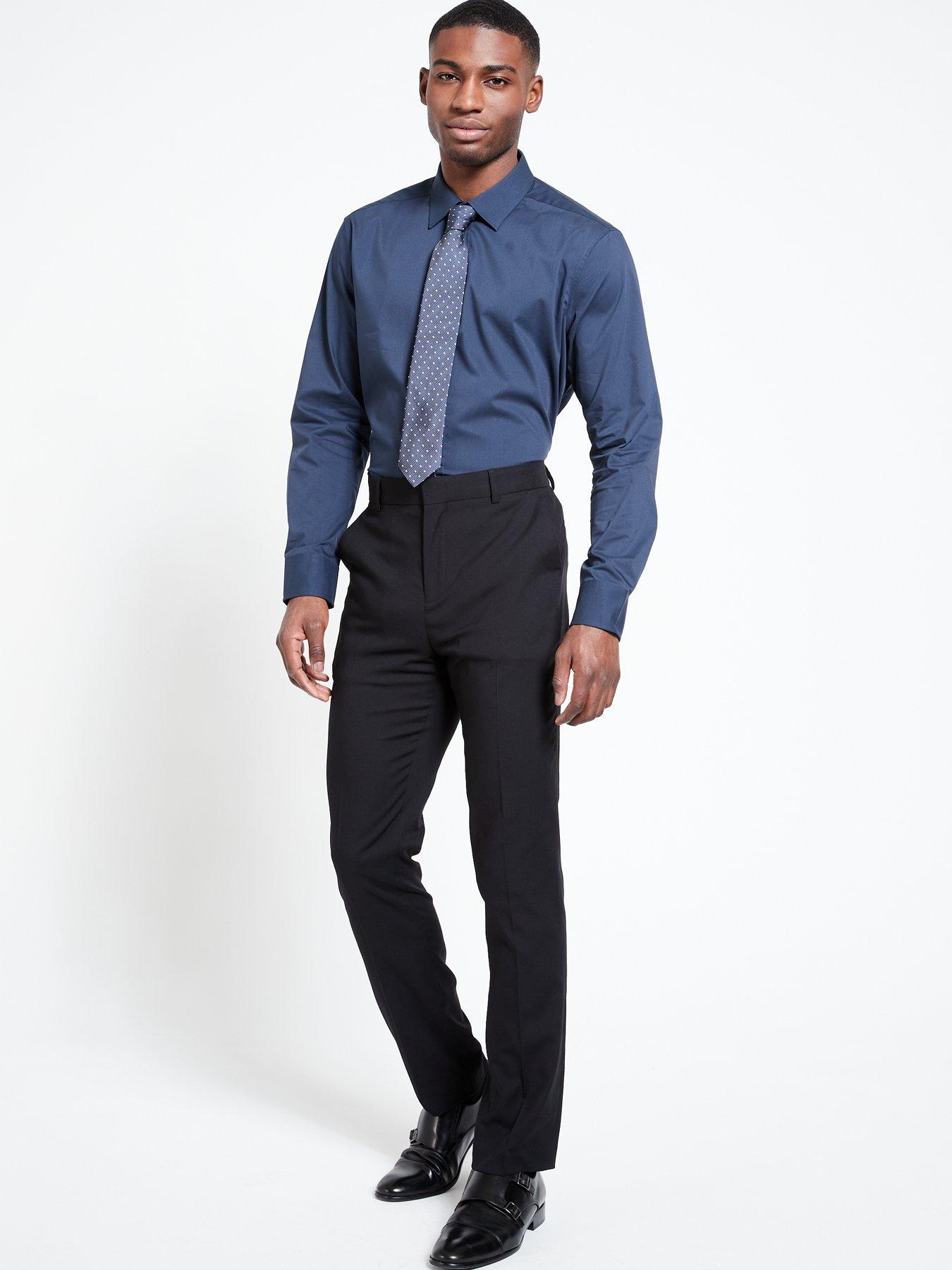 Image 3 of 6 of Everyday Long Sleeve Easy Care Smart Shirt - Navy