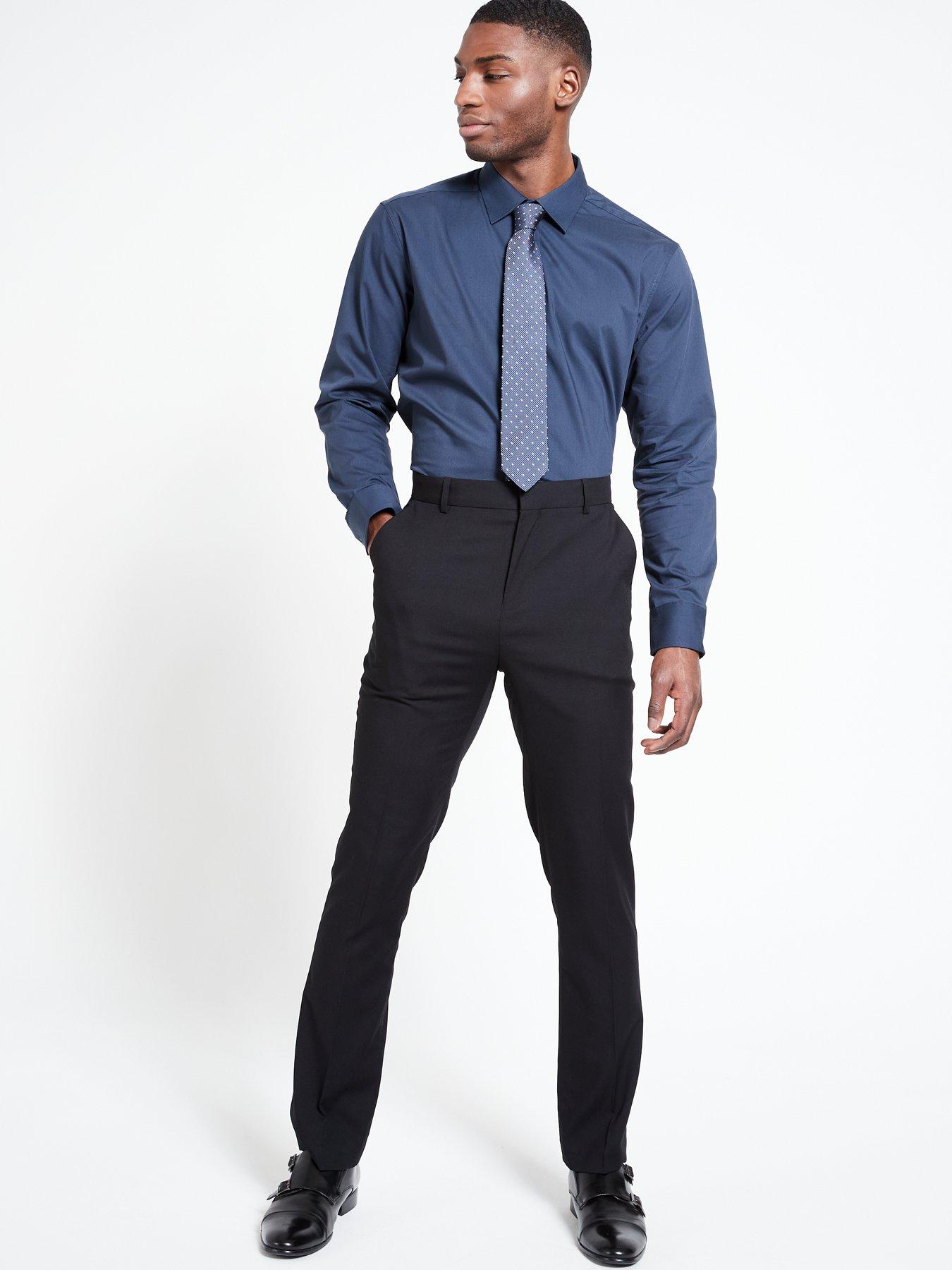Image 5 of 6 of Everyday Long Sleeve Easy Care Smart Shirt - Navy