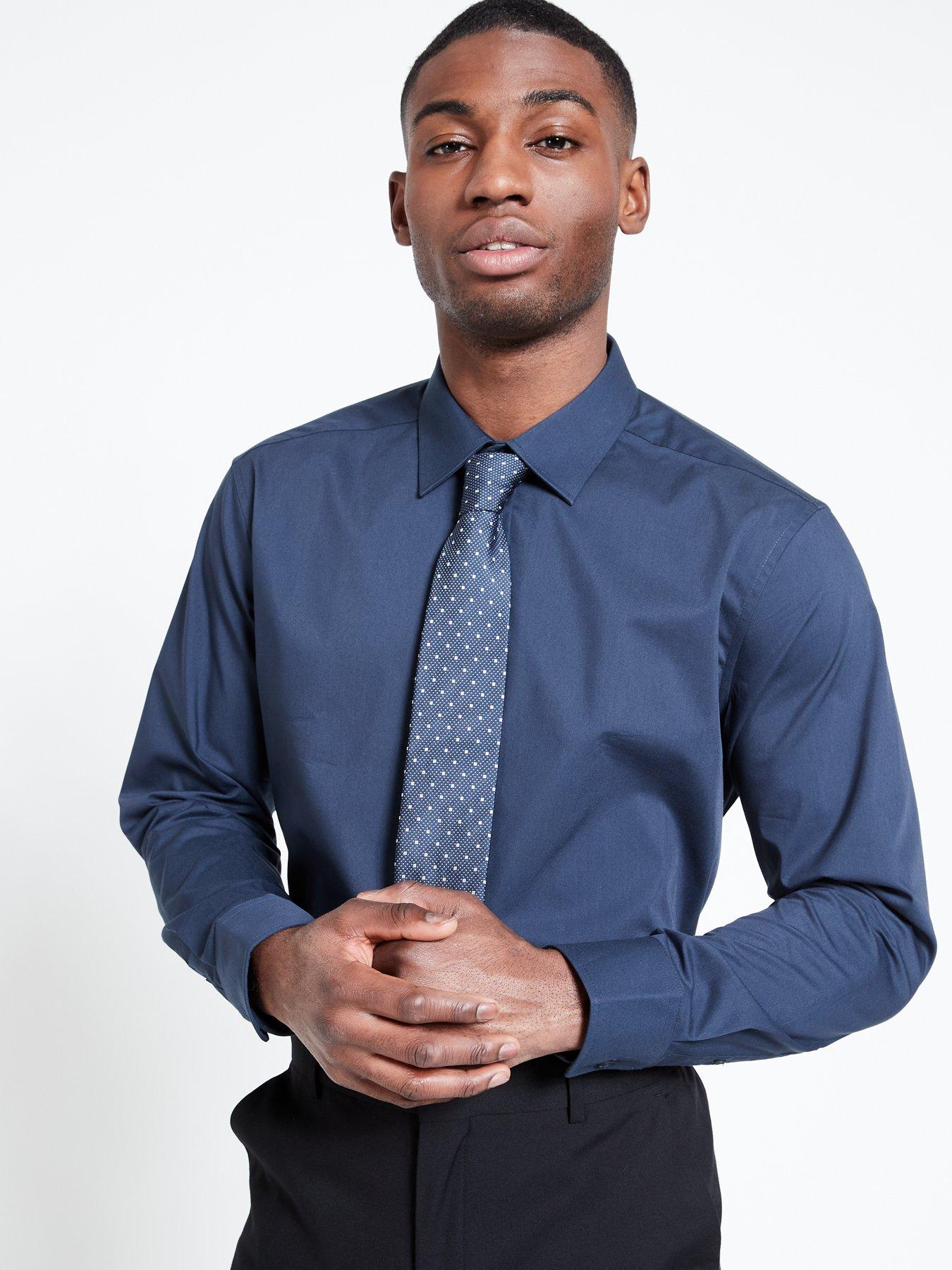 Image 6 of 6 of Everyday Long Sleeve Easy Care Smart Shirt - Navy
