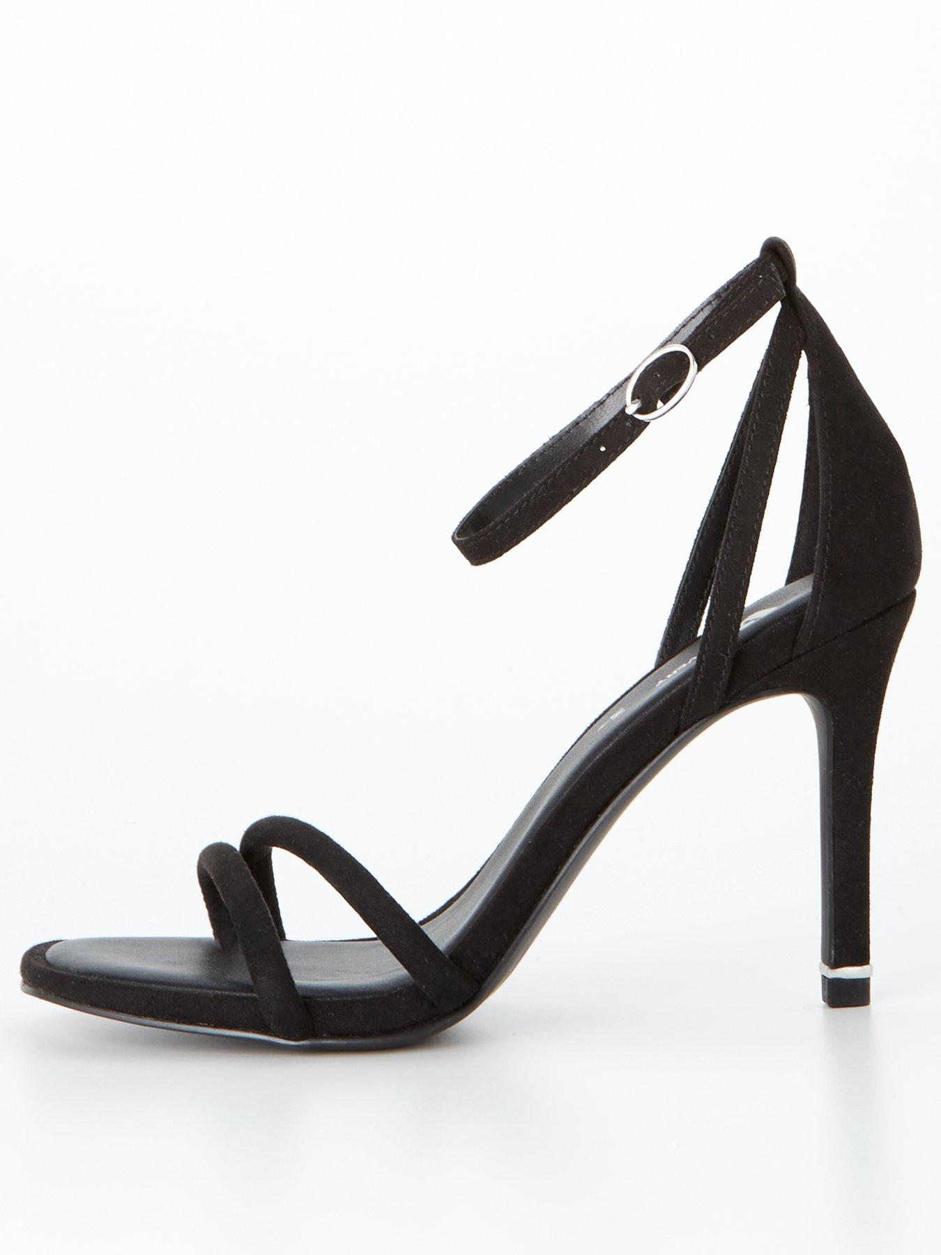 Black barely there heeled 2024 sandals