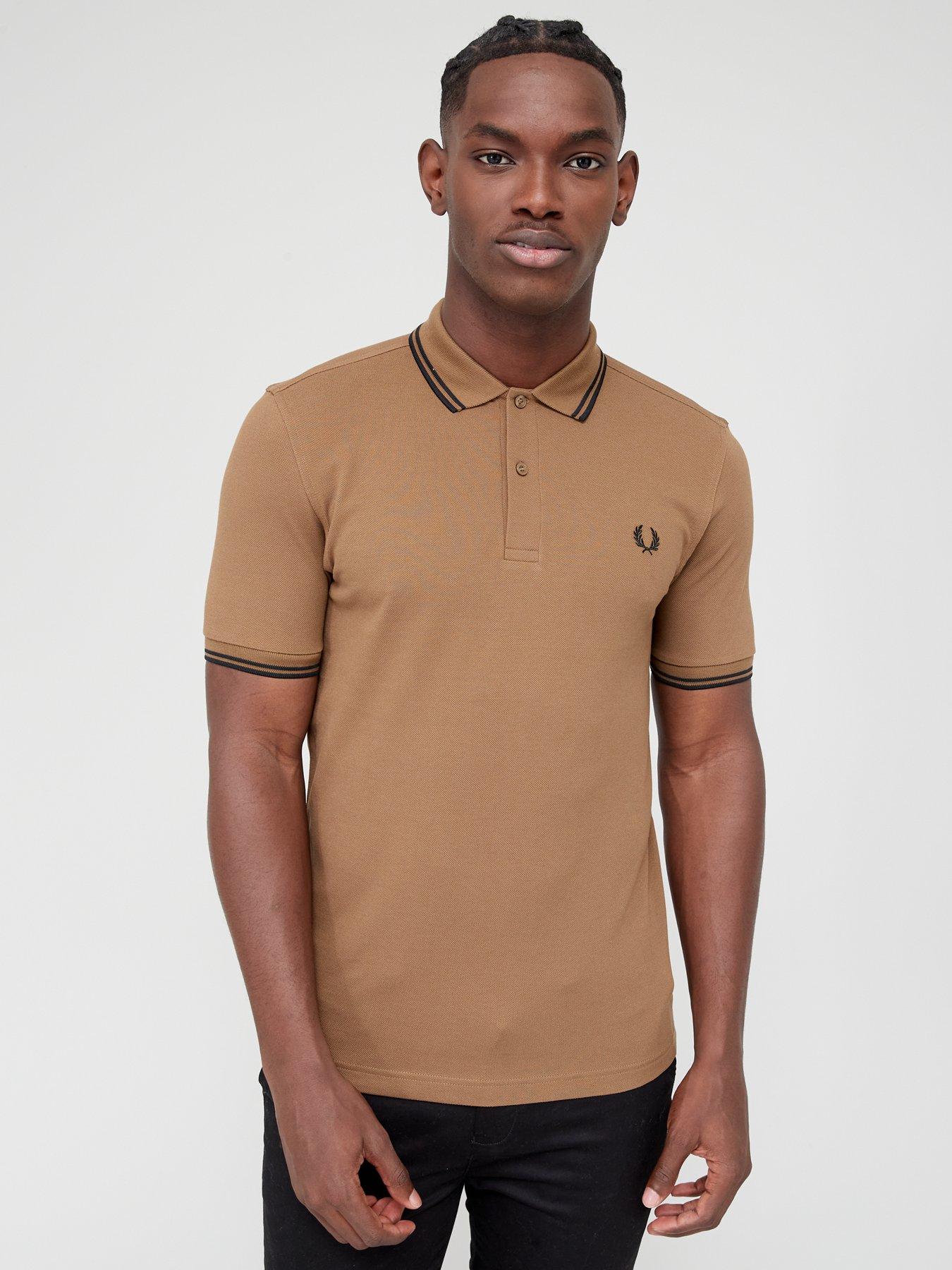 Perry Twin Polo Shirt - Stone | very.co.uk