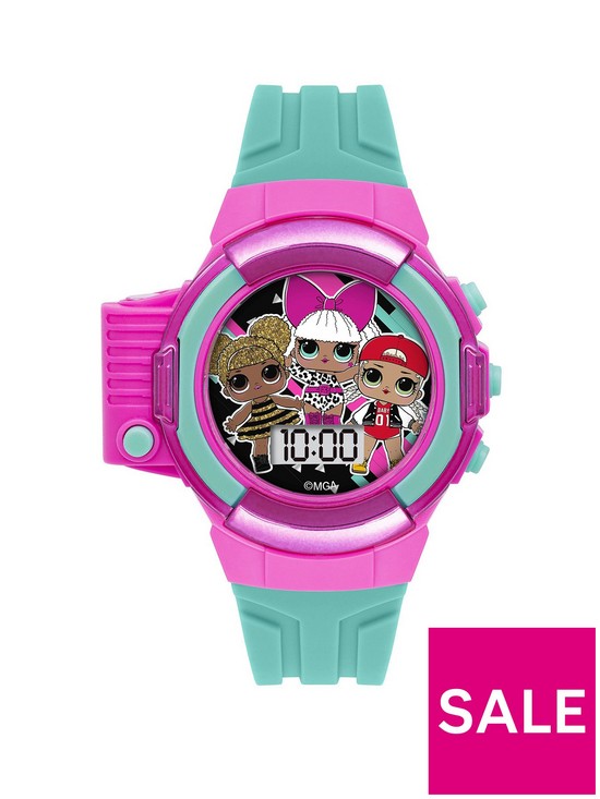 front image of lol-surprise-pink-amp-blue-flashlight-watch