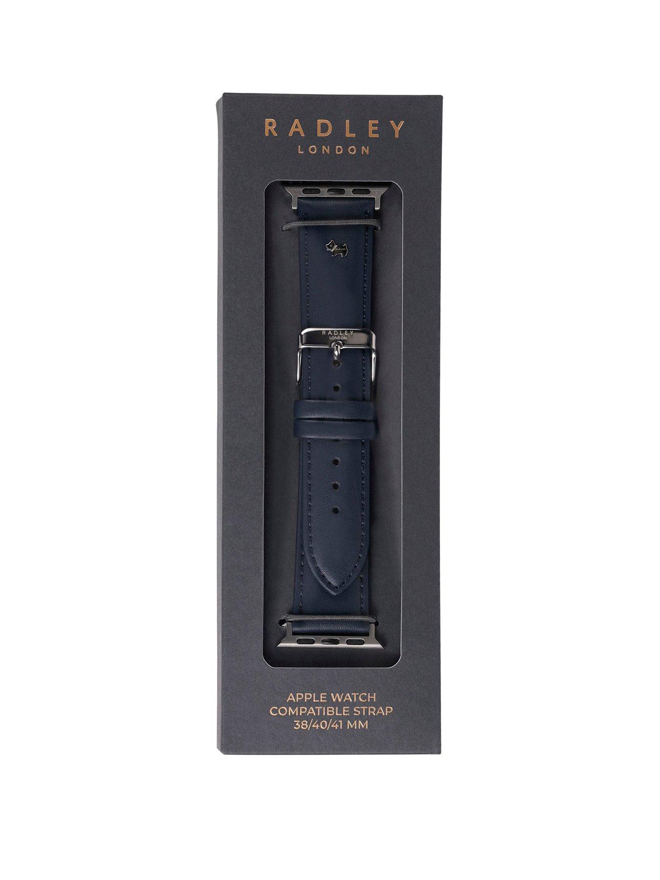 Product photograph of Radley Ladies Ink Leather Apple Strap With Silver Stud from very.co.uk