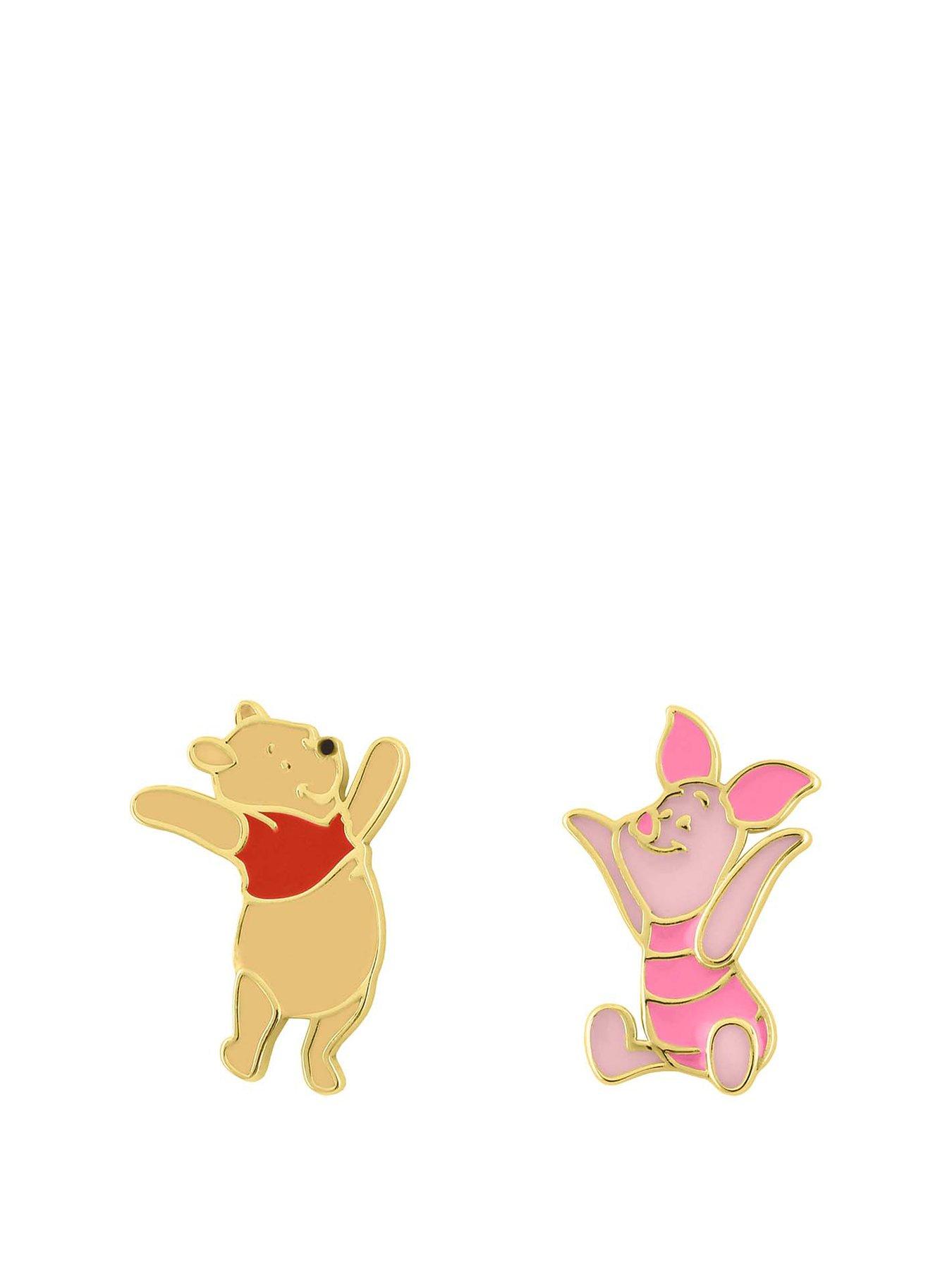 Disney Winnie the Pooh Sterling Silver Yellow & Pink Earrings