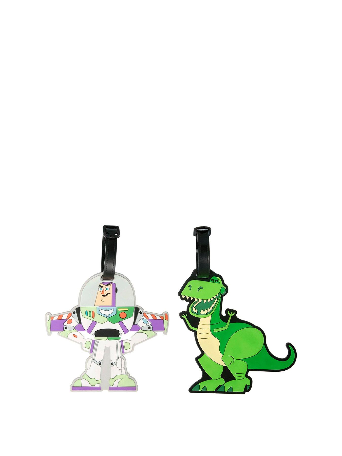 Product photograph of Disney Toy Story Buzz Amp Rex Green White Amp Purple 2 Piece Luggage Tags Vt700654lnx from very.co.uk