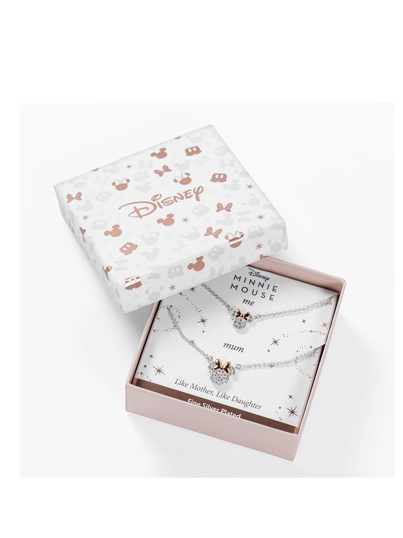Disney Minnie Mouse Two Tone Plated CZ Stone Set Mother  &  Daughter Necklace Set SF00486TZWL.PH