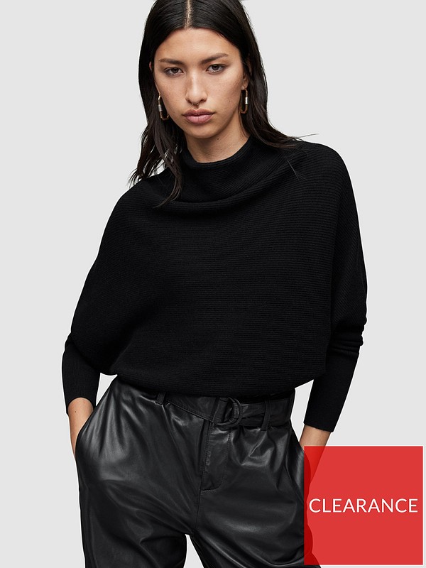 AllSaints Ridley Cropped Jumper With Cashmere Blend - Black | very