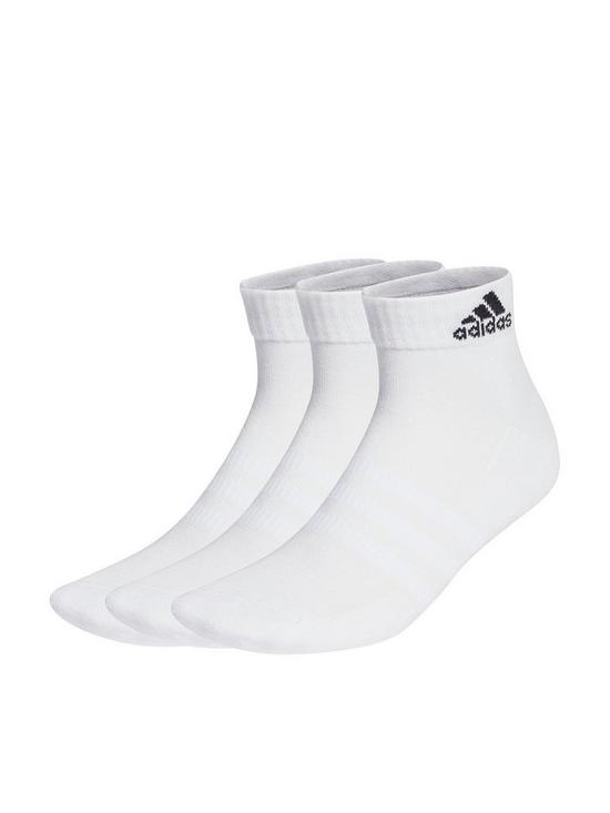 front image of adidas-sportswear-unisex-3-pack-cushioned-ankle-socks-white
