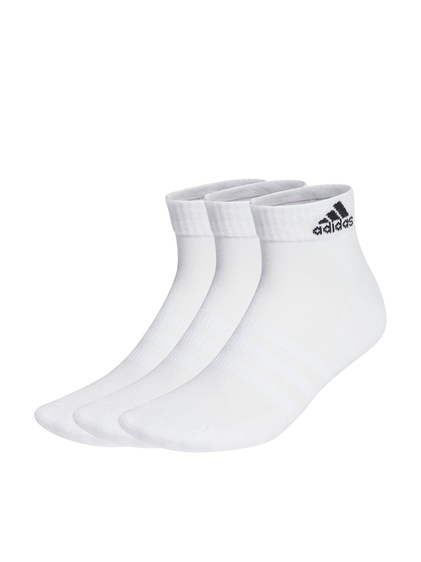 undefined Unisex 3 Pack Cushioned Ankle Socks - White