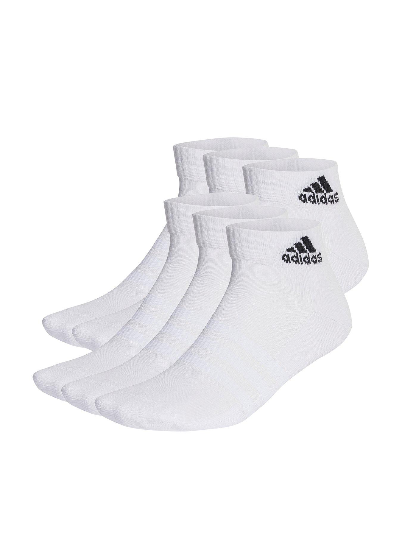 adidas Sportswear: Cushioned Ankle Socks 6 Pairs - White/Black