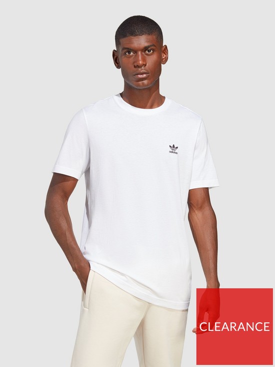 front image of adidas-originals-trefoil-essentials-t-shirt-white