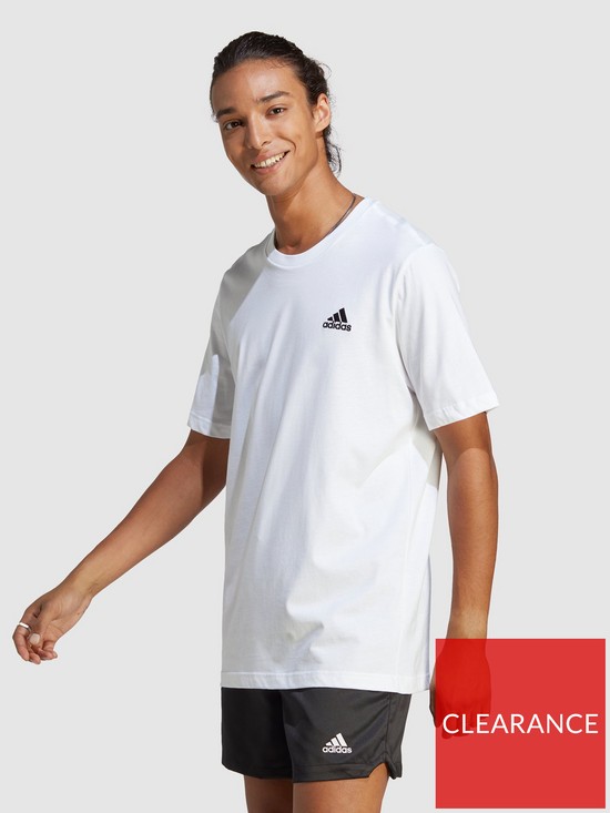 front image of adidas-sportswear-essentials-single-shirt-embroidered-small-logo-t-shirt-white