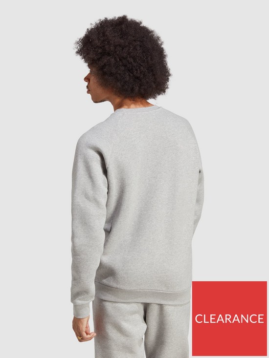 stillFront image of adidas-originals-trefoil-essentials-crewneck-sweatshirt-medium-grey-heather