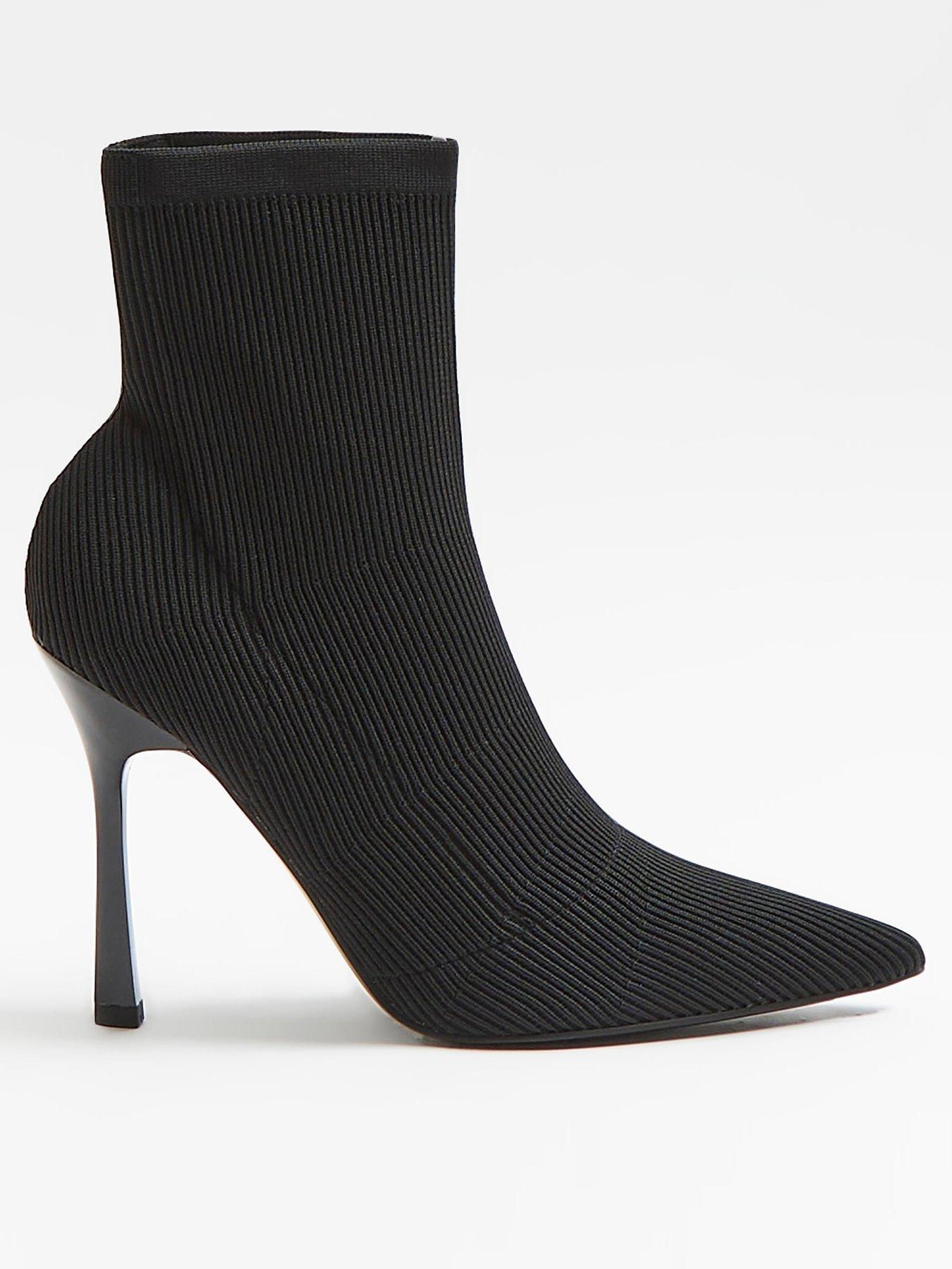 Flared Heel Sock Boots