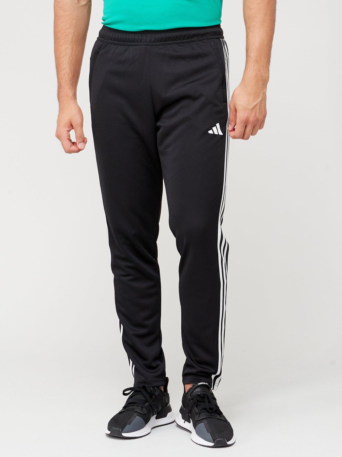 Adidas black 3 stripe 2024 joggers