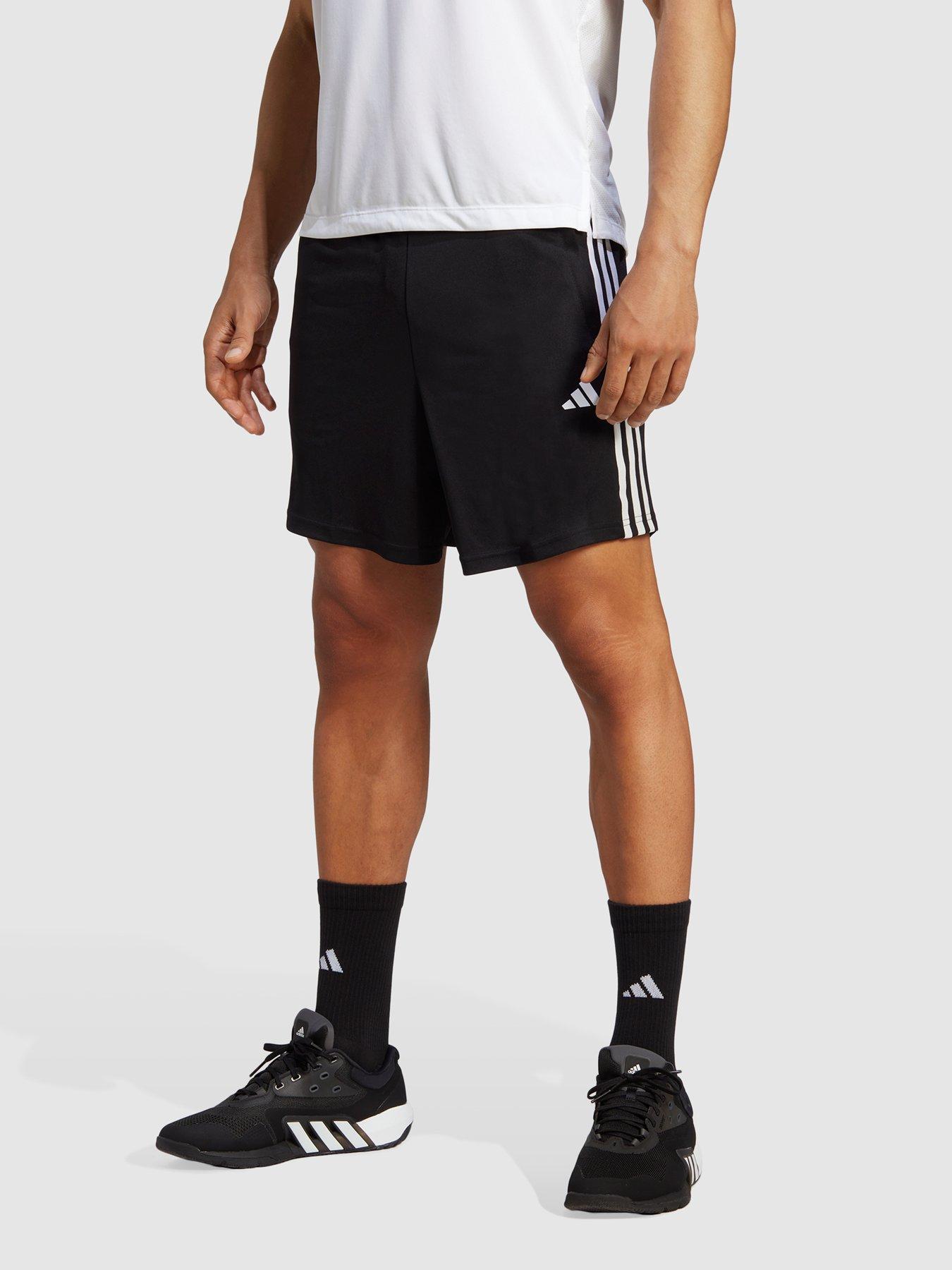 adidas Performance Train Essentials Piqué 3-Stripes Training Shorts -  Black/White